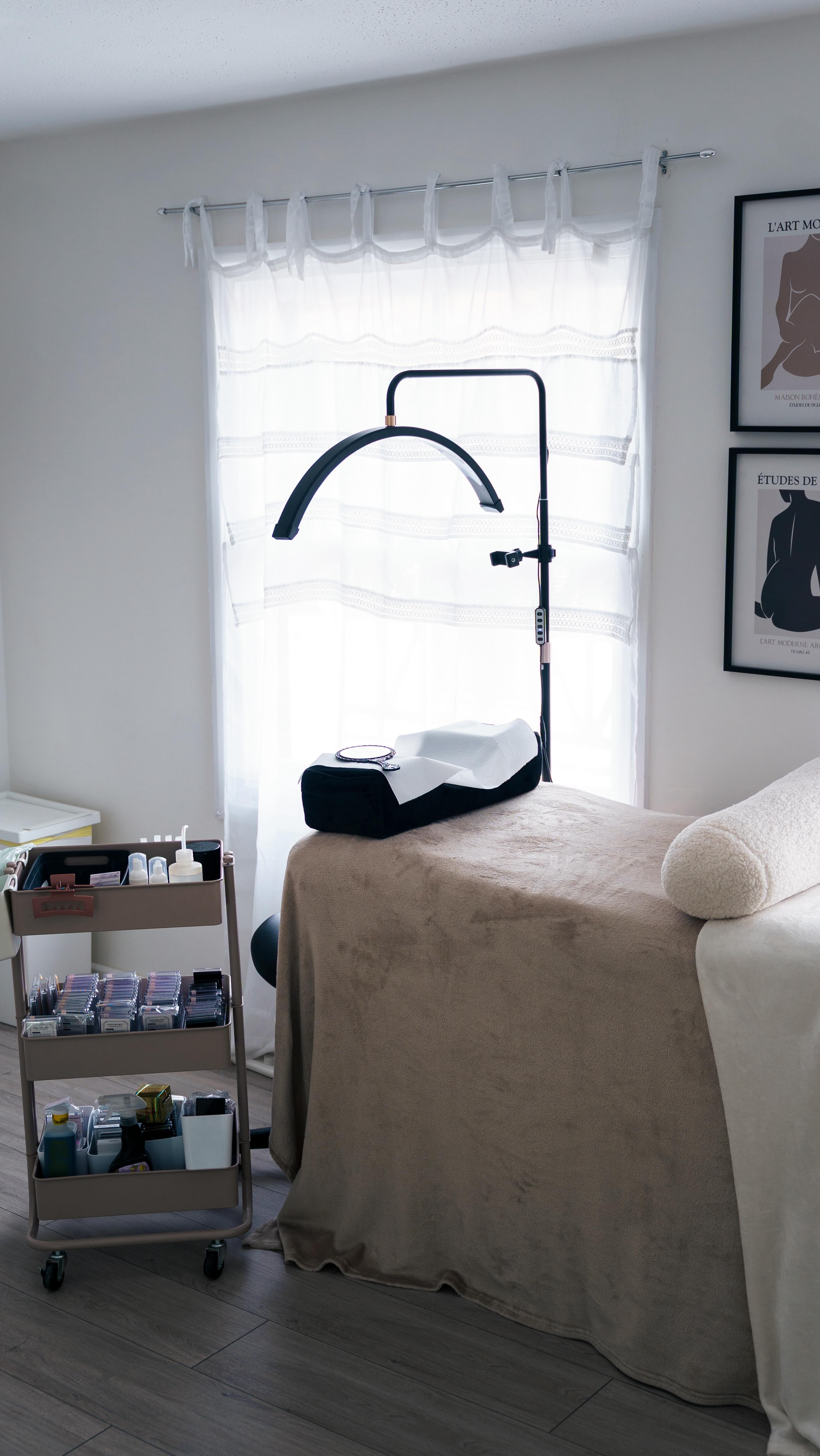The calm private treatment room at ZLD Beauty